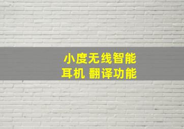 小度无线智能耳机 翻译功能